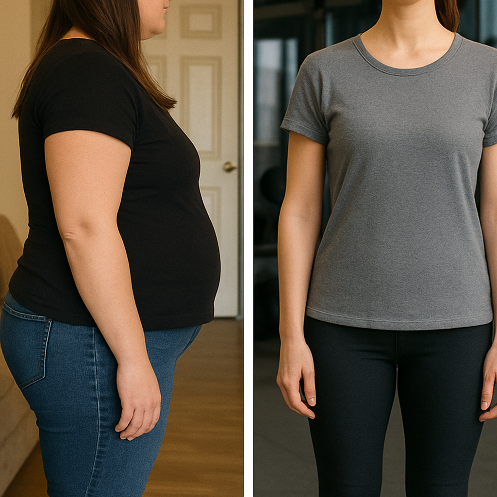 Susan Hatfield before and after weight loss with Slinic Mounjaro treatment