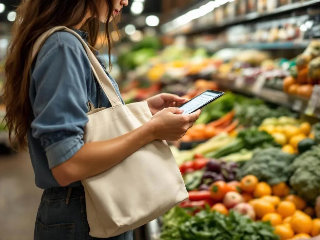 Person selecting fresh healthy produce - natural food choices with Mounjaro