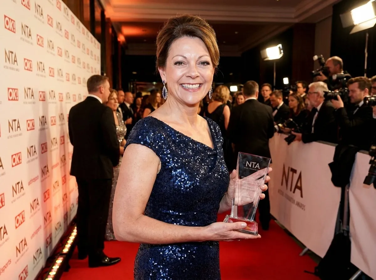 Woman celebrating successful weight loss journey