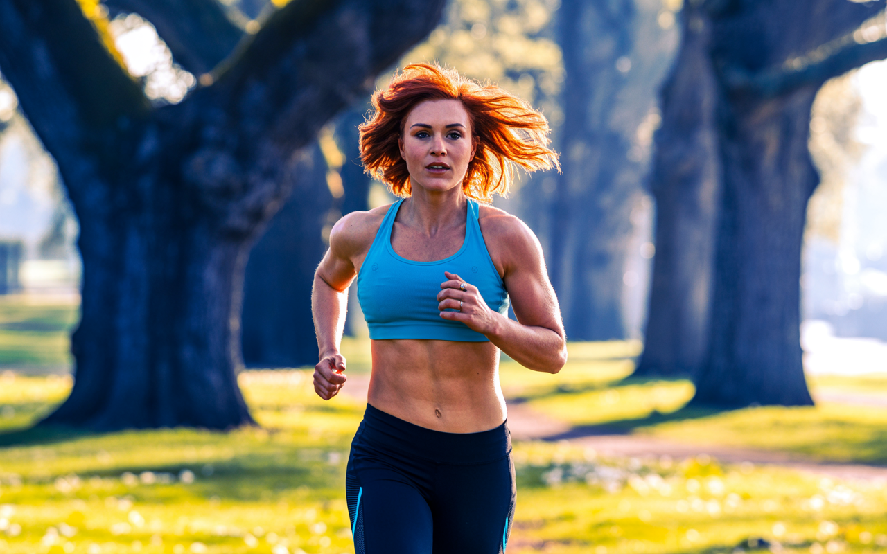 Woman following exercise plan outdoors whilst on mounjaro