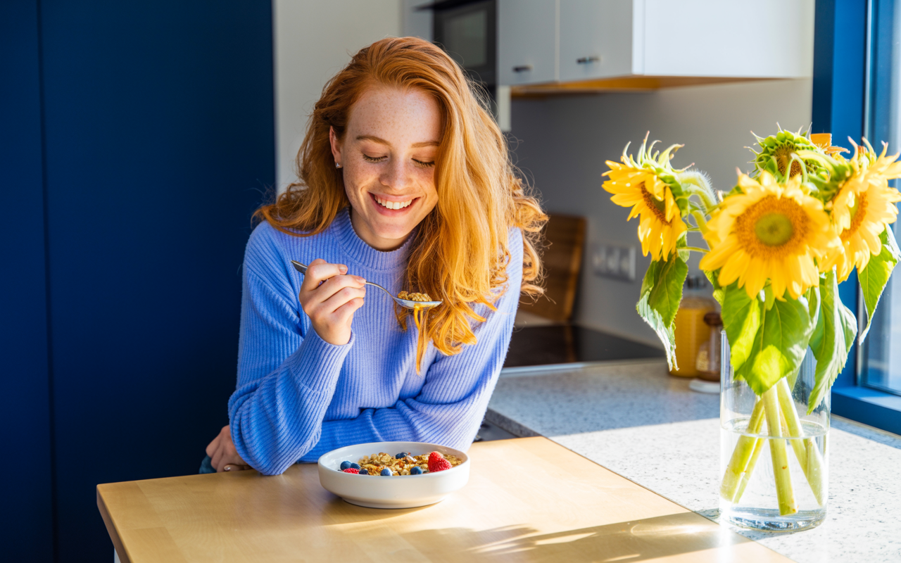 Woman healthy eating whilst on mounjaro