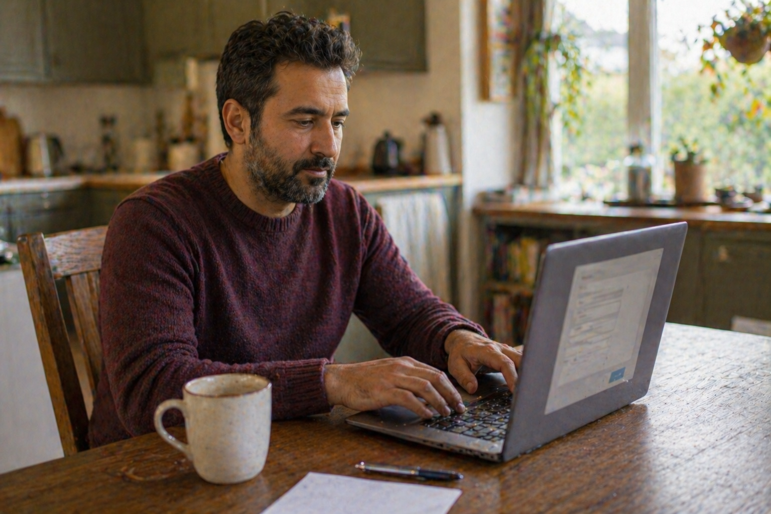 Person completing Slinic online Mounjaro consultation on a laptop at home