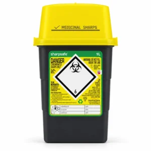 Sharpsafe Sharps Bin 1 Litre (Yellow lid · 1 litre)